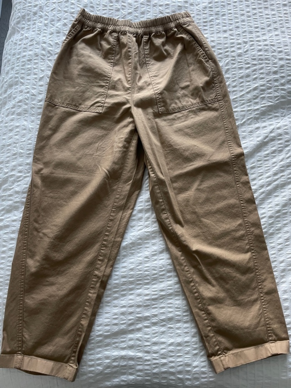 New Marks & Spencer Women's Tan Barrel-Legged Trousers